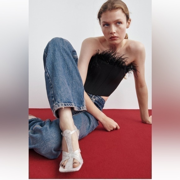 Zara VINYL HEELED CAGE TRANSPARENT SANDALS SZ US 10 EU 41 - Picture 1 of 12